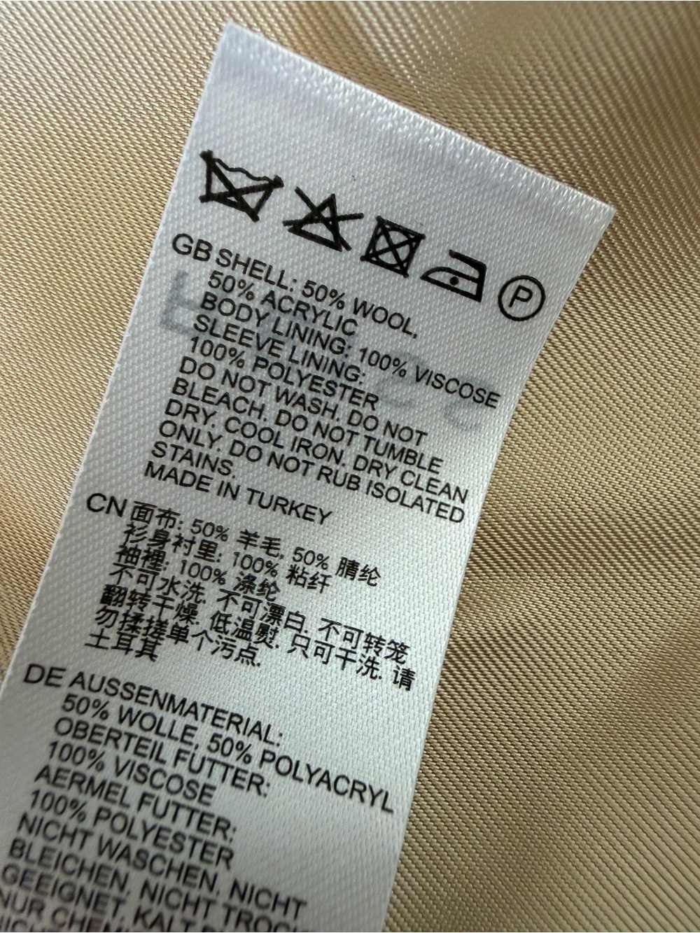 Reiss Larsson Double Breasted Twill Blazer in Light Camel US 10 - Picture 11 of 12